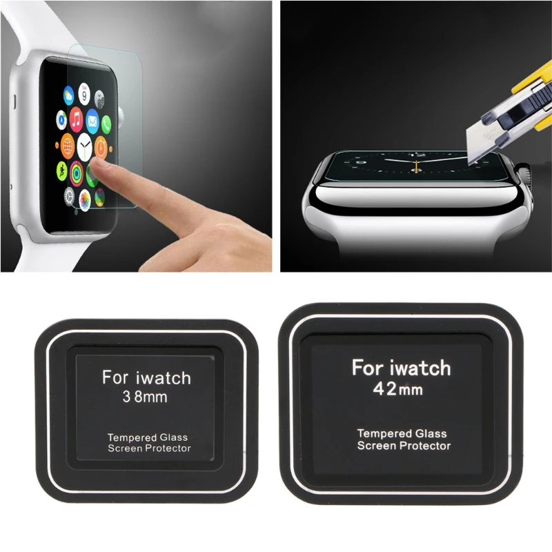 

Free delivery High Quality Tempered Glass Protector Film For Apple Watch Smartwatch 38mm 42mm