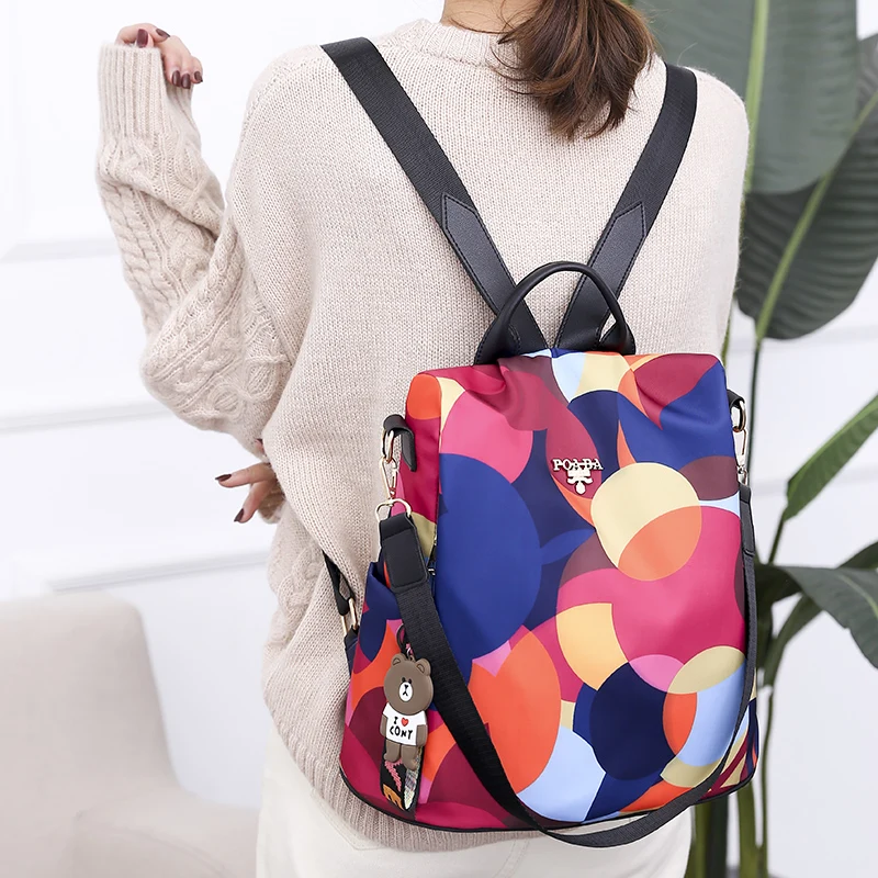 De moda multifunción mochila mujer Oxford mochila mujer Anti robo mochila bolso de escuela adolescente niñas saco un Dos mochila