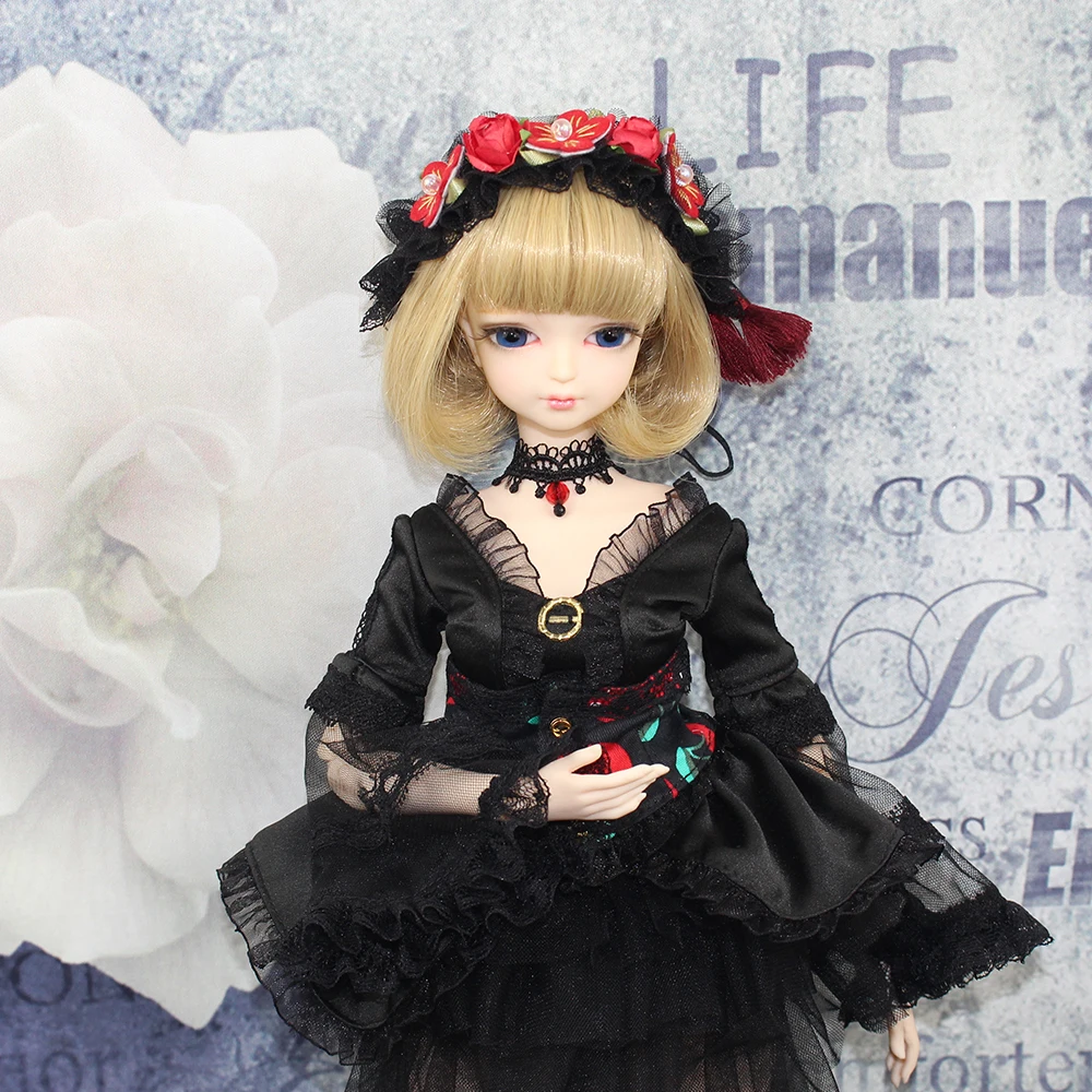Fortune Days 1/4 мм Девушка BJD шарнирное тело с макияжем рук reborn девушки черное платье
