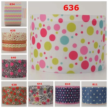 

NEW 50 yards 3" 75mm dots & wave ribbon printed grosgrain ribbon free shipping DIY