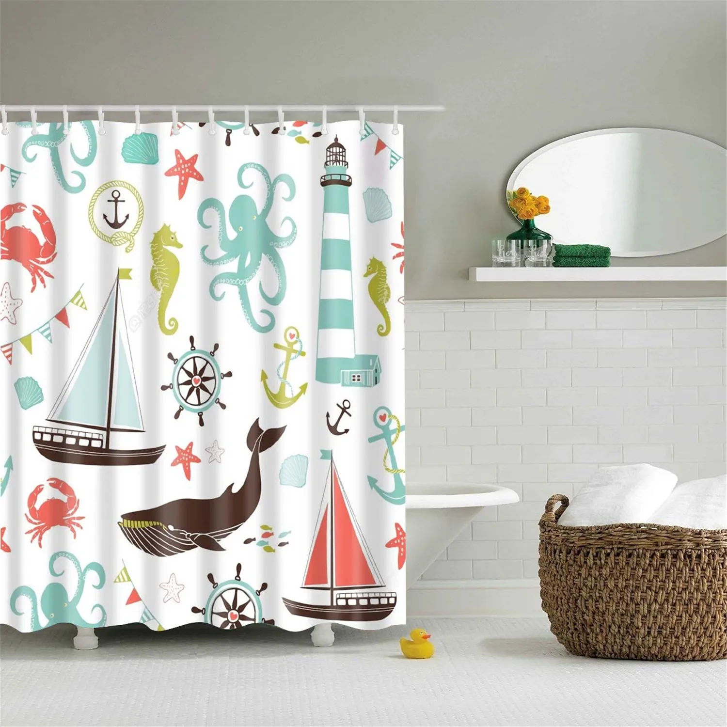 Washable Cute Sweet print Shower curtain waterproof 3D polyester fabric for bathroom curtain large 180x200cm cortinas