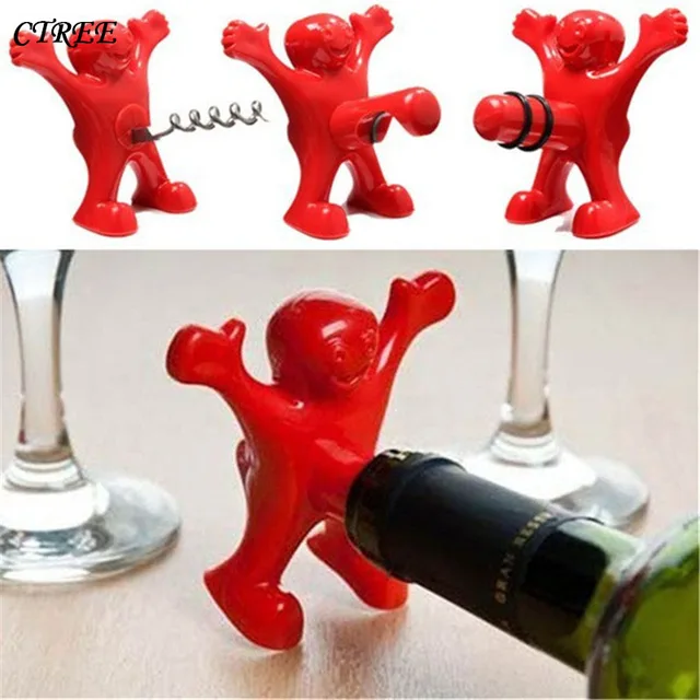 CTREE 1Pcs Creative Wine Bottles Openers Bottle Cork Red Wine Opener