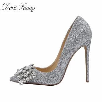 Doris Fanny New Arrival Silver Shoes Sexy Heels Large size Women shoes high heels Woman wedding Shoes Bride Doris Fanny New Arrival Silver Shoes Sexy Heels Large size Women shoes high heels Woman wedding Shoes Bride