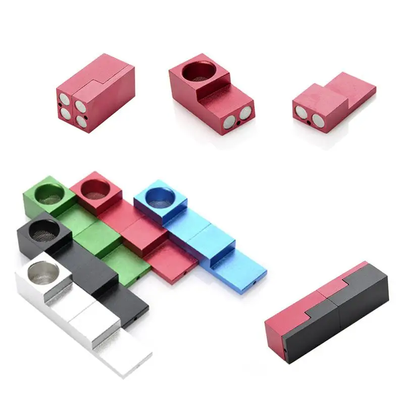 

Mini Portable Smoking Pipe NEW Magnet Whistle Shape Folding Tobacco Metal Pipes - Send with Random Colors