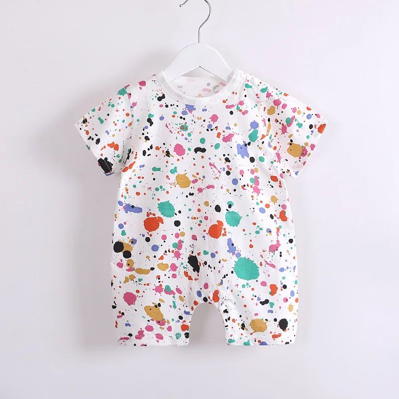 

Baby rompers Fashion printing summer baby girls boys clothes Short Sleeve Cotton jumpsuit Clothing Newborn Infant Baby Clothes S