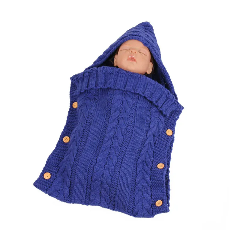 Newborn Baby Sleeping Bag Winter Knitted Hoodie Swaddle Wrap Cute Soft Infant Baby Stuff Baby Accessories 10