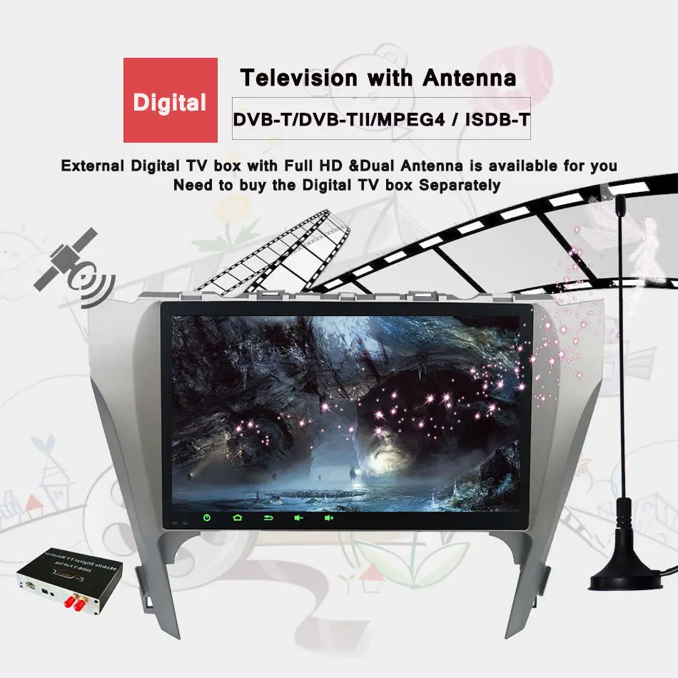 Discount 10.1" Android Car Stereo DVD For Toyota Camry 2015-17 support Auto Radio GPS Navigation Audio Video WiFi DAB OBD DISC AUX System 2