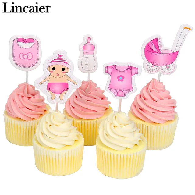 lincaier 20 pieces baby shower cupcake toppers babyshower boy girl christening kids birthday party favors decorations - Decorating Baby Shower Cupcakes lincaier 20 pieces baby shower cupcake toppers babyshower boy girl christening kids birthday party favors decorations - Decorating Baby Shower Cupcakes