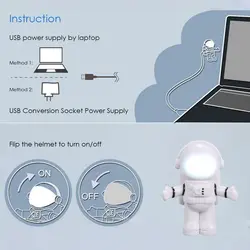 Светодиодный мини ночник Spaceman космонавт Форма клавиатура лампа зарядка через usb гибкая гибкие шланг Портативный DC 5 В ночника