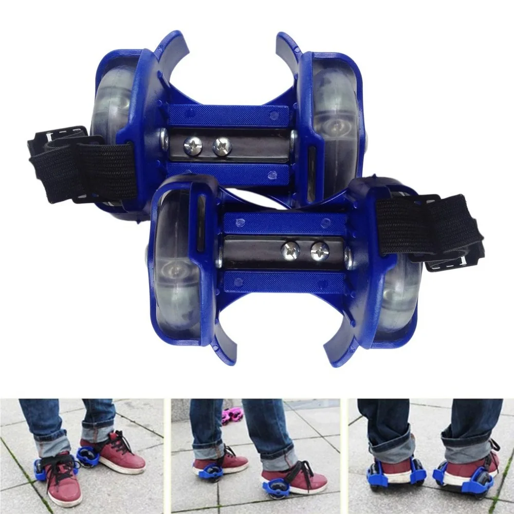 3 цвета красочные мигающие роликовые ролики на пятку светящиеся колеса каблуки ролик Регулируемый просто обувь для роликов, скейтборда детей взрослых