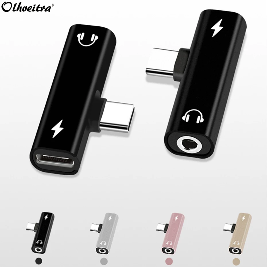 

Olhveitra Type C 3.5mm Headphone Jack Splitter Adapter For Xiaomi Samsung Galaxy s10 s10+ USB C Charging Cable Cargador Tipo C