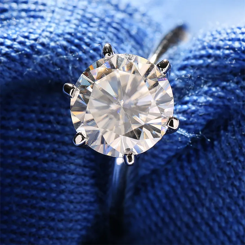YANHUI Original 925 Solid Silver Ring For Women Solitaire 1.5ct Diamant Engagement Rings Wedding Finger Ring Fine Jewelry YNR121