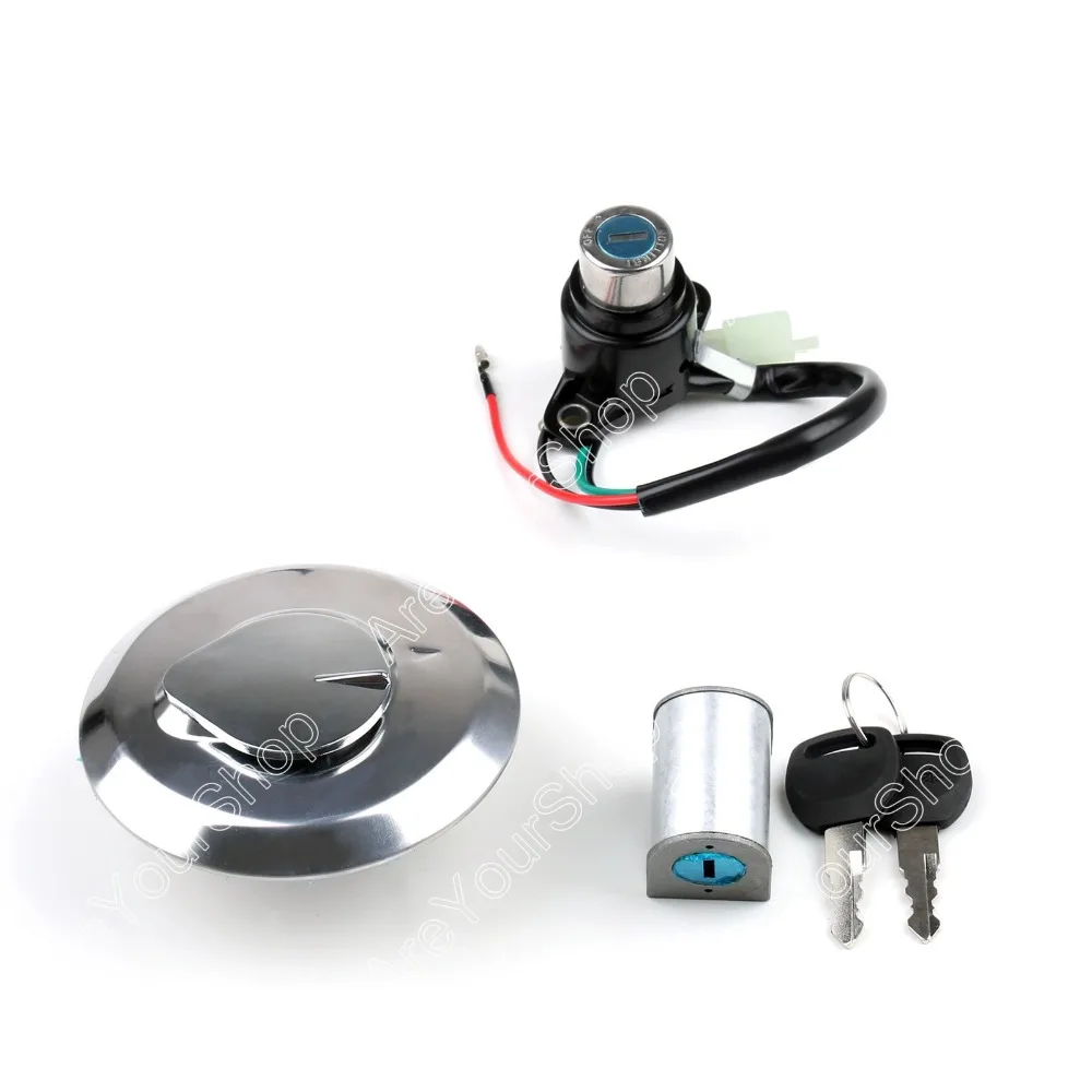 Universal Ignition Key Switch Lock+ Fuel Gas Cap Key + Seat