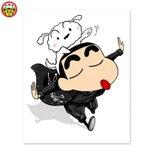 Цифровая живопись DIY, рисунок на ткани цифровой Crayon Shinchan аниме, хулиганс
