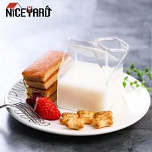 NICEYARD креативная посуда для напитков уникальный дизайн 250 мл квадратная стеклянная чашка чистая ручная работа коробка для молока