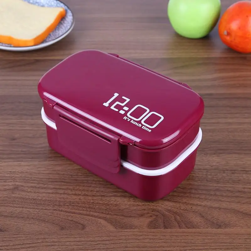 1400ml Double Layer Plastic Lunch font b Box b font Portable font b Big b font