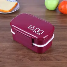 1400ml Double Layer Plastic Lunch Box Portable Big Capacity Microwave Bento Box Picnic Food Container Storage with Spoon Fork