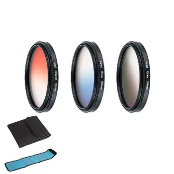 

Kuulee 3 pcs/set Orange + Blue + Gray Round Gradient Filter for Nikon Canon EOS 7D 5D 6D 50D 60D 600D d5200 d3300 d3200