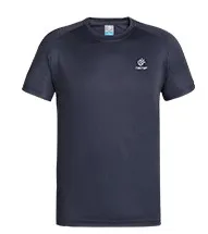 Дышащая стрейчевая быстросохнущая футболка с логотипом, женская и мужская футболка с круглым вырезом, футболка с коротким рукавом для бега, альпинизма, спорта на открытом воздухе - Цвет: Man Navy