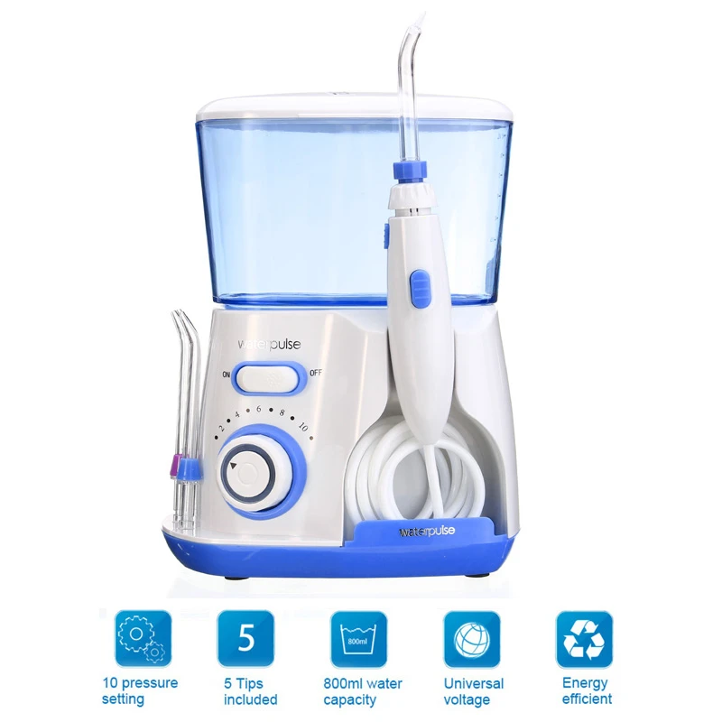 

100-220V Waterpulse V300 Water Jet Pick Oral Irrigator Teeth Cleaner Dental Care 800ML Capacity Tooth Cleaner US Plug