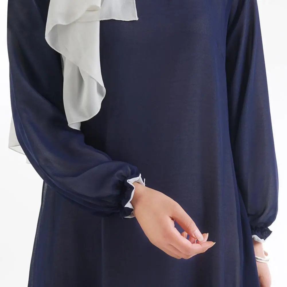 ZACOO одежда с обеих сторон Дубай Рамадан абайя платье двухслойные шифоновые мусульманские женские платья турецкий халат мусульманский