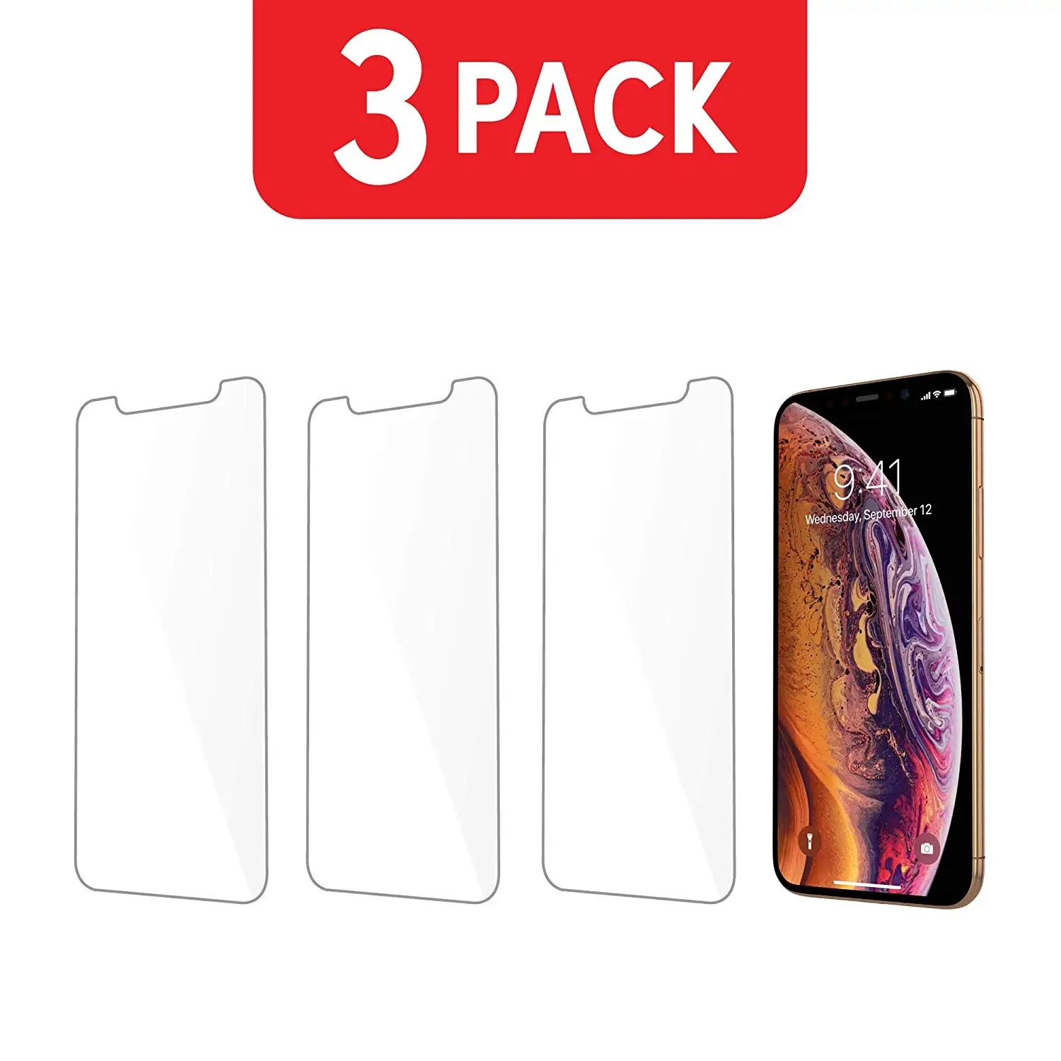 

3PCS Screenprotector Tempered Glass for IPhone X XR XS Max Screen Protector Film Phone Verre Tremp Coque for iPhoneX iPhoneXR