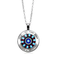 Marvel Super Hero Iron Man Cosplay ARC-REACTOR Tony Stark Necklace Toy Party Show Tony Stark Decoration Jouet Gift the avengers super hero marvel hot toys iron man tony stark 1 20 scale bust deluxe set of 6 with battle damaged mk6 3 pvc