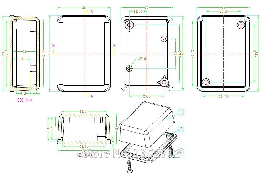 -26PCS-Plastic-junction-box-electronic-instrument-enclosure-small-black-abs-plastic-enclosure-for-pcb-51