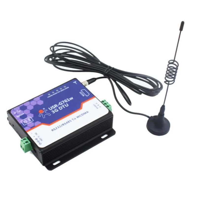 

USR-G761W Free Shipping 3G DTU WCDMA Modem Serial RS232 / RS485 to WCDMA Network Support TCP and UDP, HSDPA, HTTPD Mode