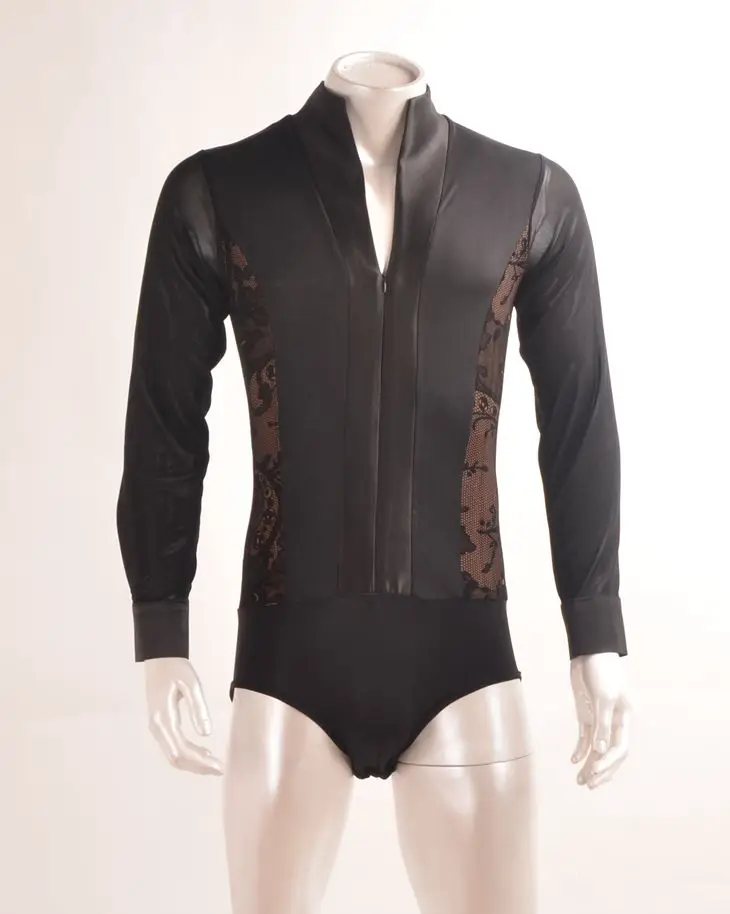 

New Arrival Men Dance Shirt V-Neck Long Sleeve Mens Latin Shirts Ballroom Dance Tops Clothing For Dance Wear