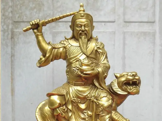 Китай (материк) Медь латунь Чжао Гонг Ming Бог богатства поездка Тигр Маммоне