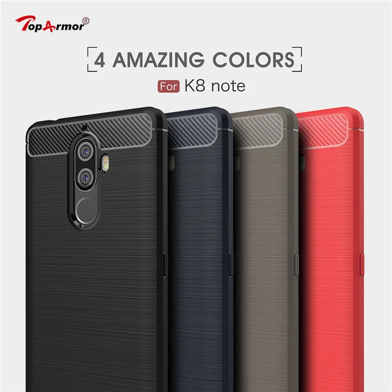

TopArmor Case For Lenovo S5 Carbon fiber drawing silicone TPU soft phone case For Lenovo K8 Case Cover For Lenovo K8 Note Capa