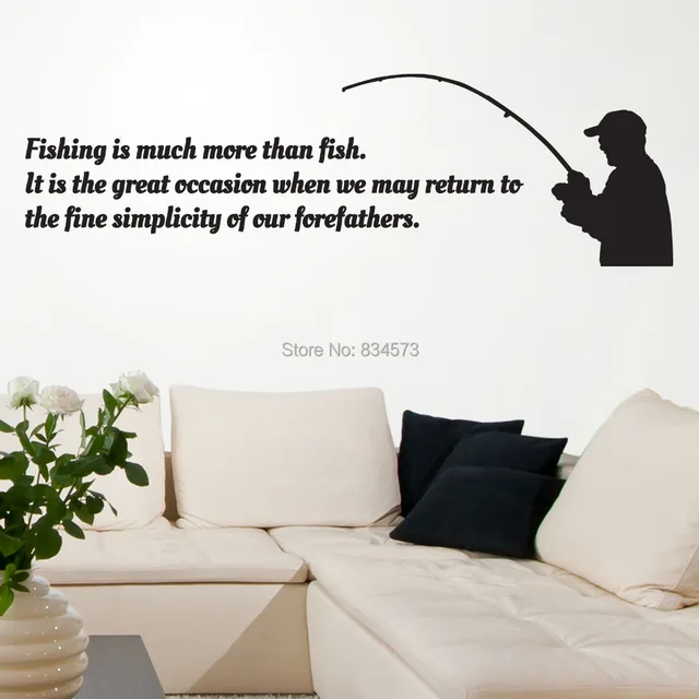 Fishing Sport Occasion Silhouette Wall Art Sticker Decal Diy Home Fishing Sport Occasion Silhouette Wall Art Sticker Decal Diy Home Decoration Decor Mural Removable Room