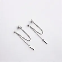 925 пробы, Серебряная лента с кисточками, серьги-гвоздики для женщин, свадебная мода для девушек, Стерлинговое серебро, ювелирные изделия eh464