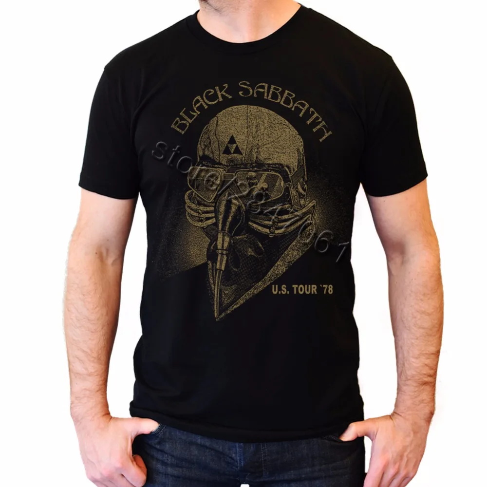 Продажа Мужская футболка Тони Старк Black Sabbath US Tour Tee Merch 78 U.S. USA 1978 футболка мужская с короткими рукавами хлопок мужской большой Shize рубашки