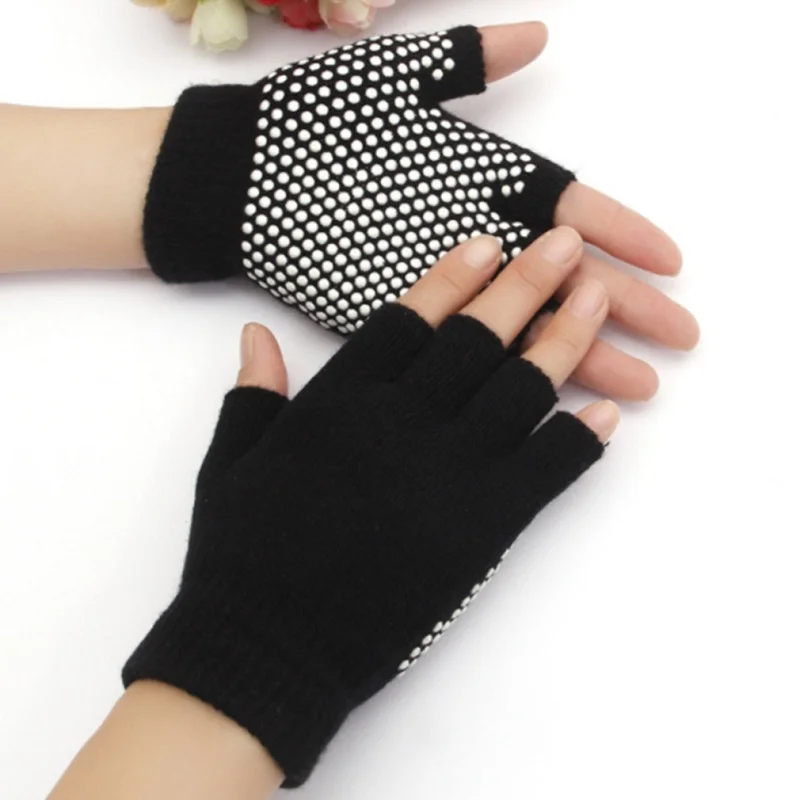 

Unisex New Sports Warm Gloves Autumn Winter Women Men Anti Slip Fingerless Gloves Hot Cotton Knitted Warm Gloves guantes mujer