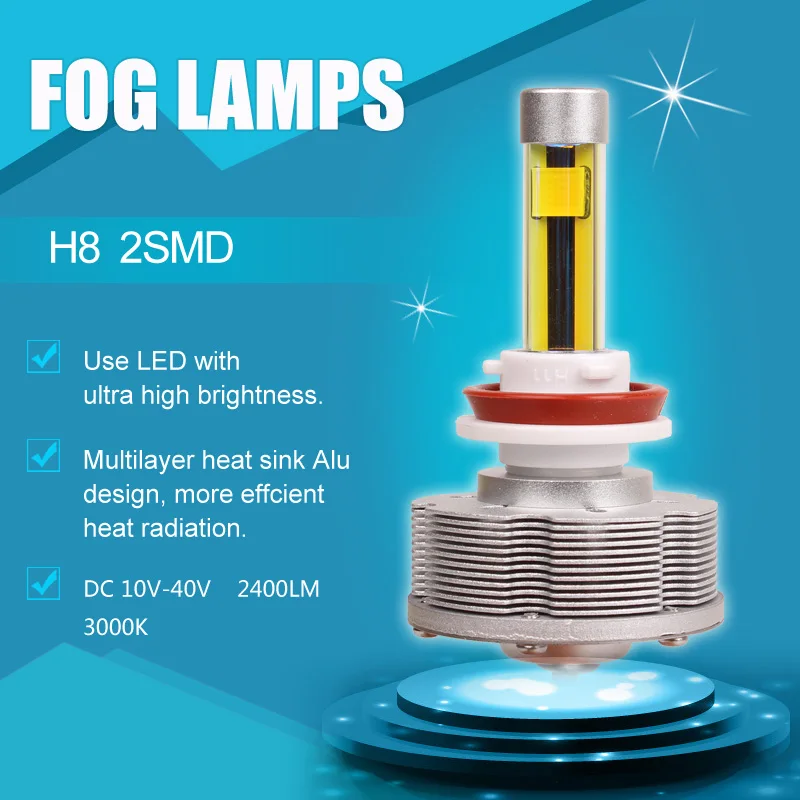 2pcs/lot High Quality H8 LED Fog Lights Automobiles Convision Bulbs