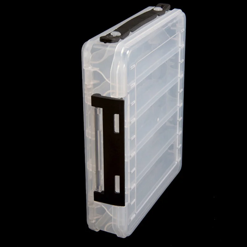 Двухсторонняя коробка для приманки 10 отсеков прозрачная пластиковая коробка для рыболовной приманки Аксессуары для рыбалки, крючок чехол для хранения FA-135