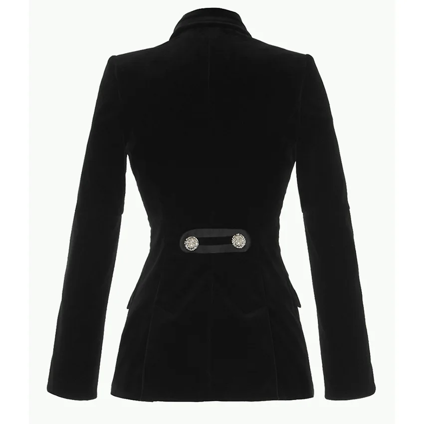 European style women double breasted velvet jackets coat Chic elegant Blazers jackets D753