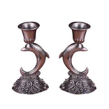 

1 Pair Creative Dolphins Design Decor Tealight Candle Holders Craft Candlestick Stand Candlelight Dinner Decoration Home Decor