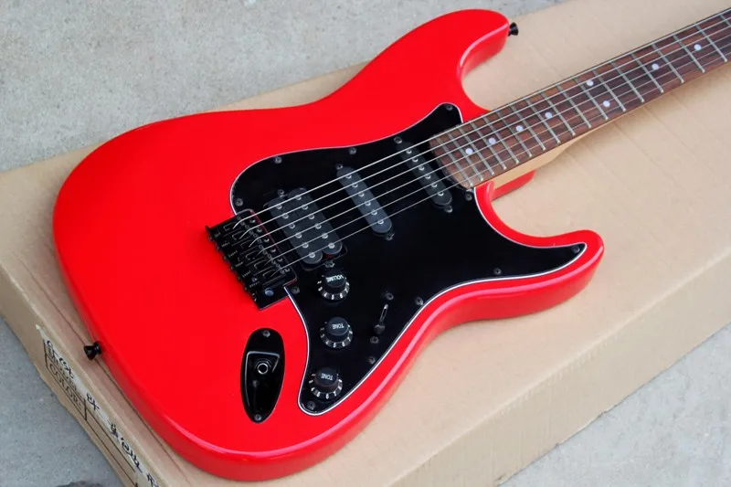 

Factory store Metal red candy stratocaster signature rose fretboard 6 string Chrome Hardware Electric Guitar