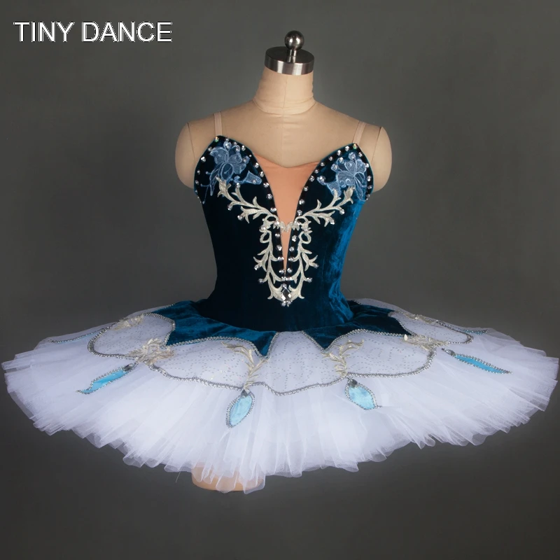 Bleu/blanc professionnel scène spectacle ballerine danse Costume