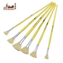 6 шт./компл., высокое качество в форме веера для свиной щетины для окрашивания волос ручка Масляная картина написанная акварелью поставки Товары для профессионального искусства