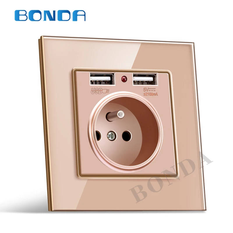 BONDA EU розетка двойной USB порт настенное зарядное устройство адаптер зарядка 16A 2100ma