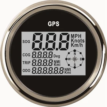 

85mm Marine Boat Car GPS Speedometer LCD Display 0~999 Km/h Knots MPH Adjustable Digital Speedometer Gauge With Red Backlight