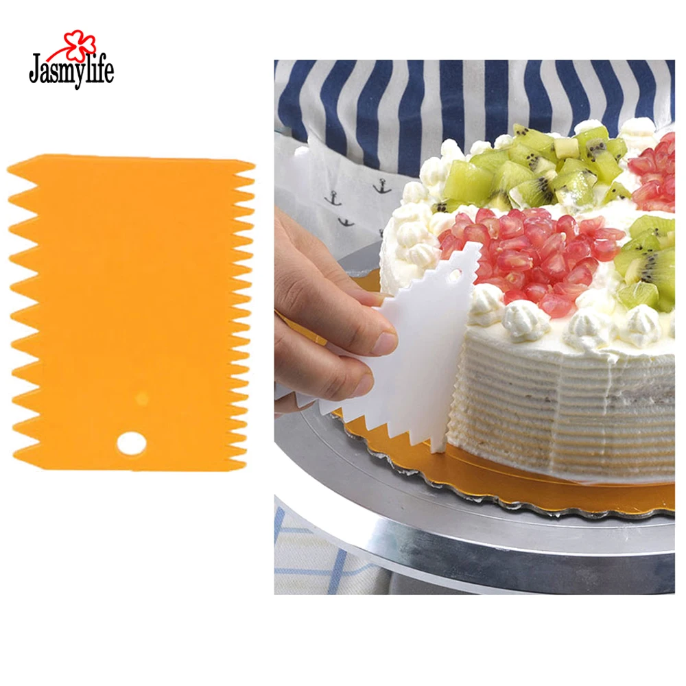  3pcs Pastry Icing Comb Set Fondant Spatulas Cake Scraper Baking Decorating Tools For Cakes Kitchen 