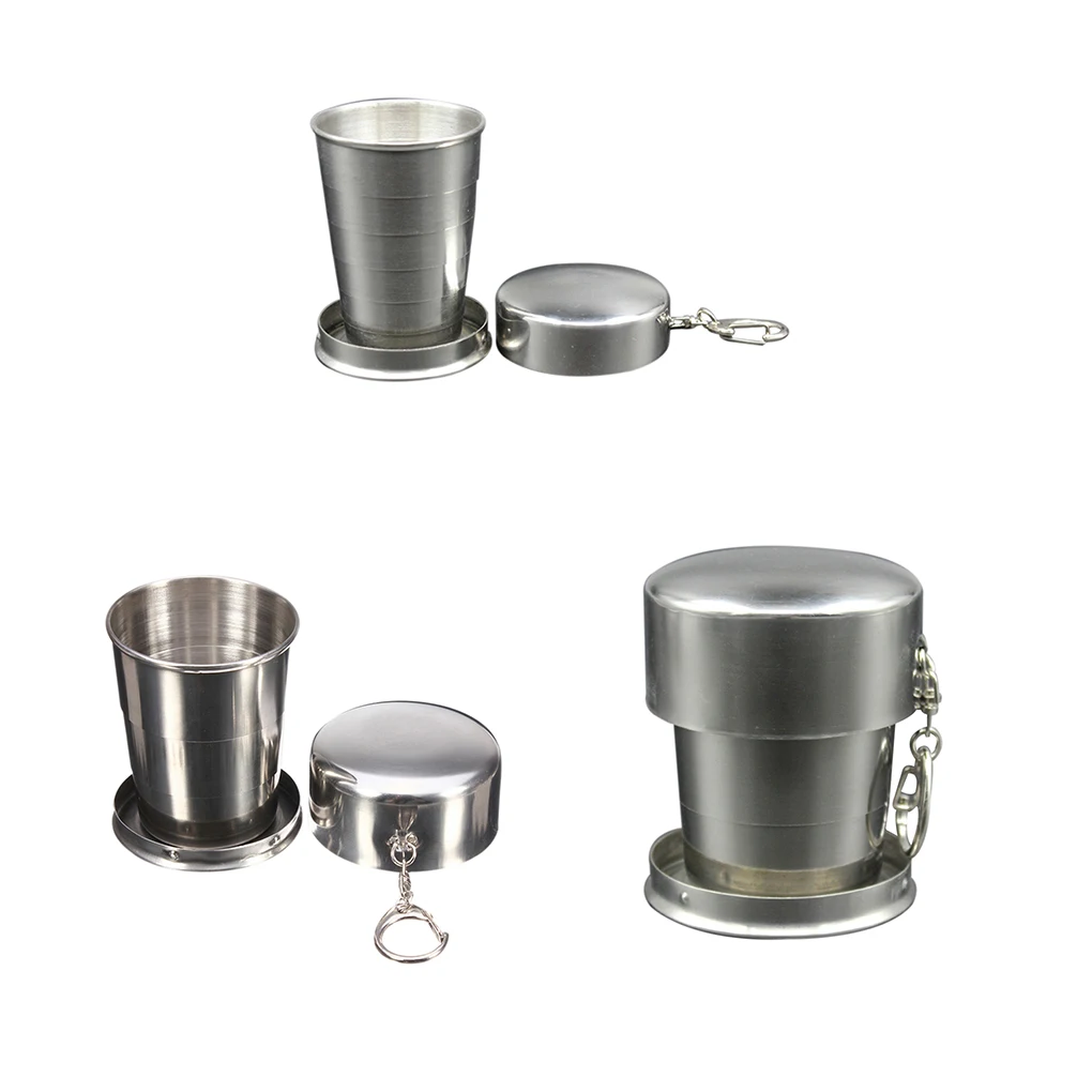 

Hot Durable Stainless Steel Water Flasks Travel Coffee Mug Portable Cup Water Coffee Outdoor Tea Tumbler Folding Bottle