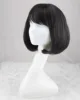 Similler Women Synthetic Bob Wig With Flat Bangs Black Brown Short Curly Hair Cosplay ► Photo 3/5