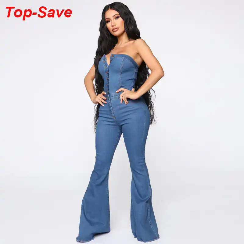 wide leg jumpsuit denim