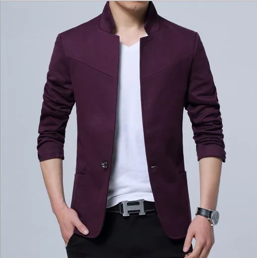 Chinese Collar Mao Suit Jacket Mens Slim Fit Blazer For Men Plus Size Mens Blazers Black Blue Grey Red 3XL 4XL 5XL